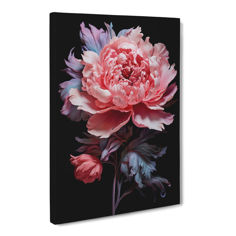 Peony Flower Neo-Plasticism No.2 - Wrapped Canvas, 60cm H x 40cm W x 3cm D