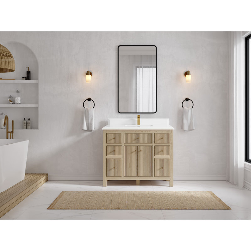 Ensemble de meuble-lavabo simple 42 po Clorissa, Blanc pur