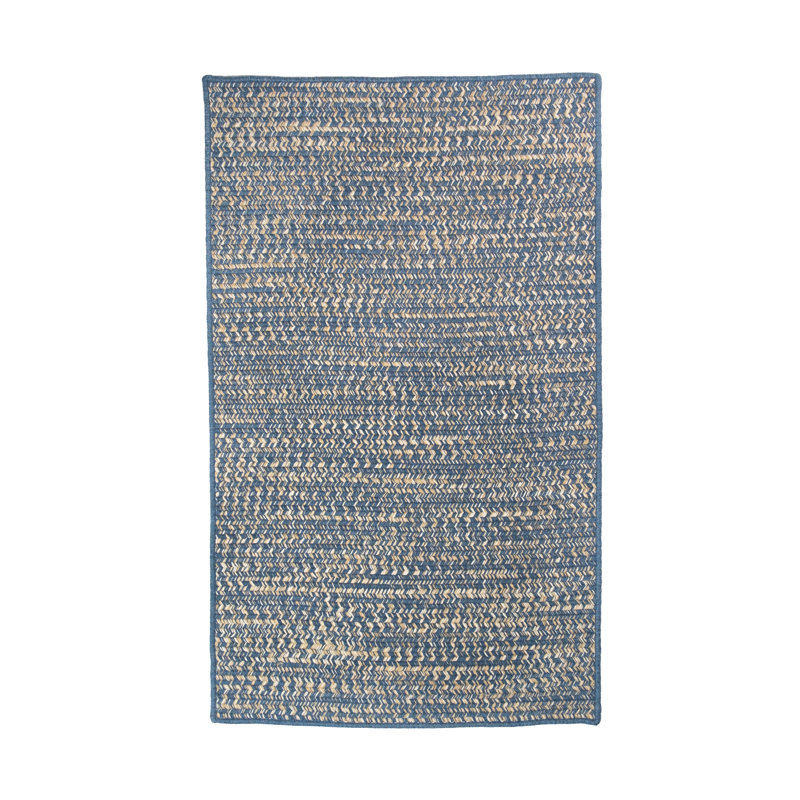 Tapis bleu en mélange de laine Tweed, Rectangle 2 pi 3 po x 3 pi 10 po