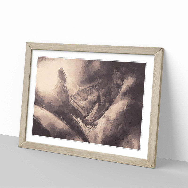 Butterfly Wing in Abstract - Picture Frame Painting Print, Oak Framed, 62cm H x 87cm W x 2cm D