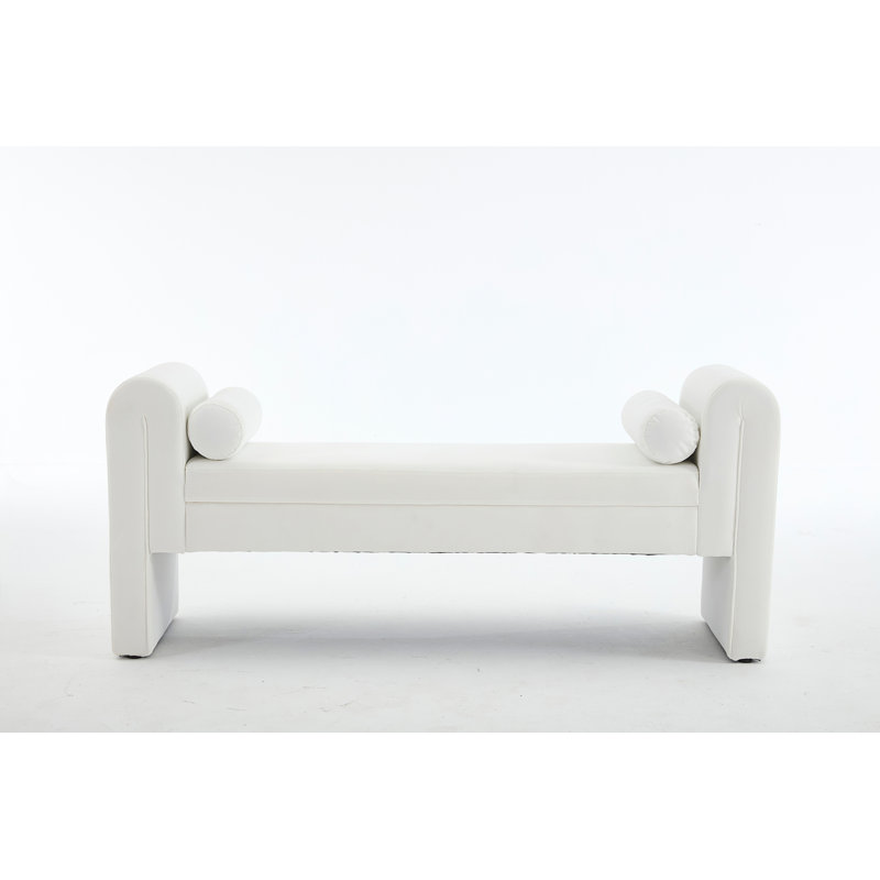 Banc de rangement spacieux avec fabrication durable, Blanc