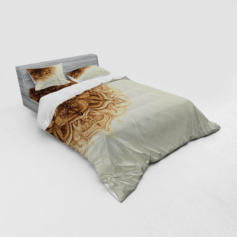 Folk Eclectic Polyester Duvet Cover, Queen Duvet Cover + 3 Additional Pieces
