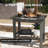 Outsunny Shower Bench, HDPE Shower Stool with Handle, Storage Shelf for Indoor Outdoor