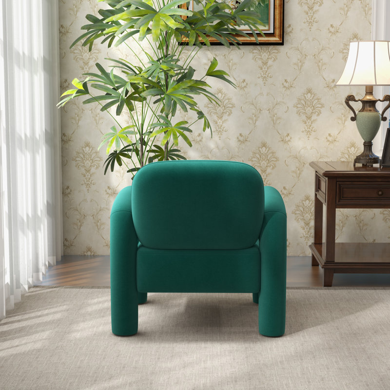 Velvet Armchair, Dark Green