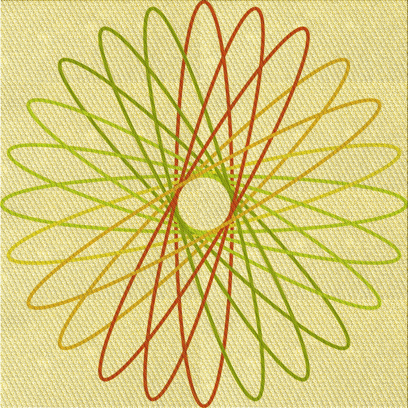 Tapis jaune géométrique, Carré 8 pi