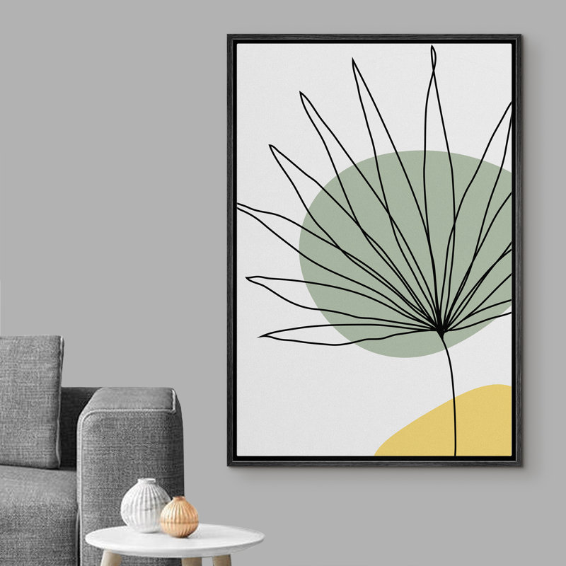 «Minimal Botanical Floater Frame», impression sur toile, H 24 po x l 16 po x P 1,5 po, Cadre noir