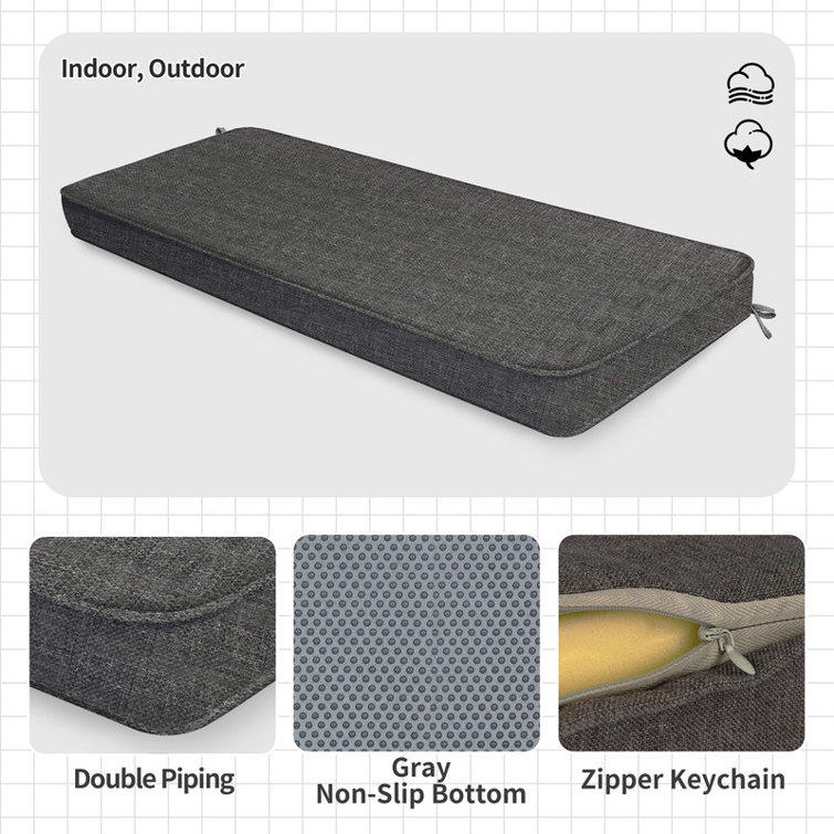 Customizable Bench Cushion For Indoor/Outdoor Furniture/Chair/Window Seat, Premium 75D High-Resilience Foam