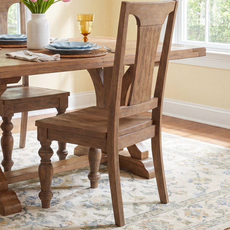 Marlowe Solid Wood Side Chair, Weathered Teak