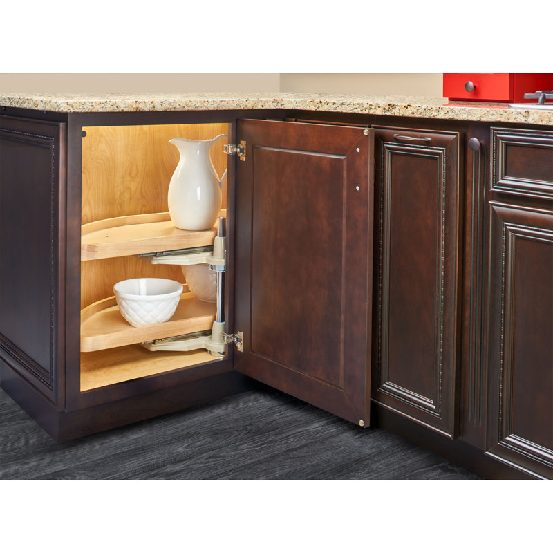 Rev-a-Shelf Lazy Susan Half-Moon Shaped 2-Shelf Turner, 32.25"W, 14.16"D