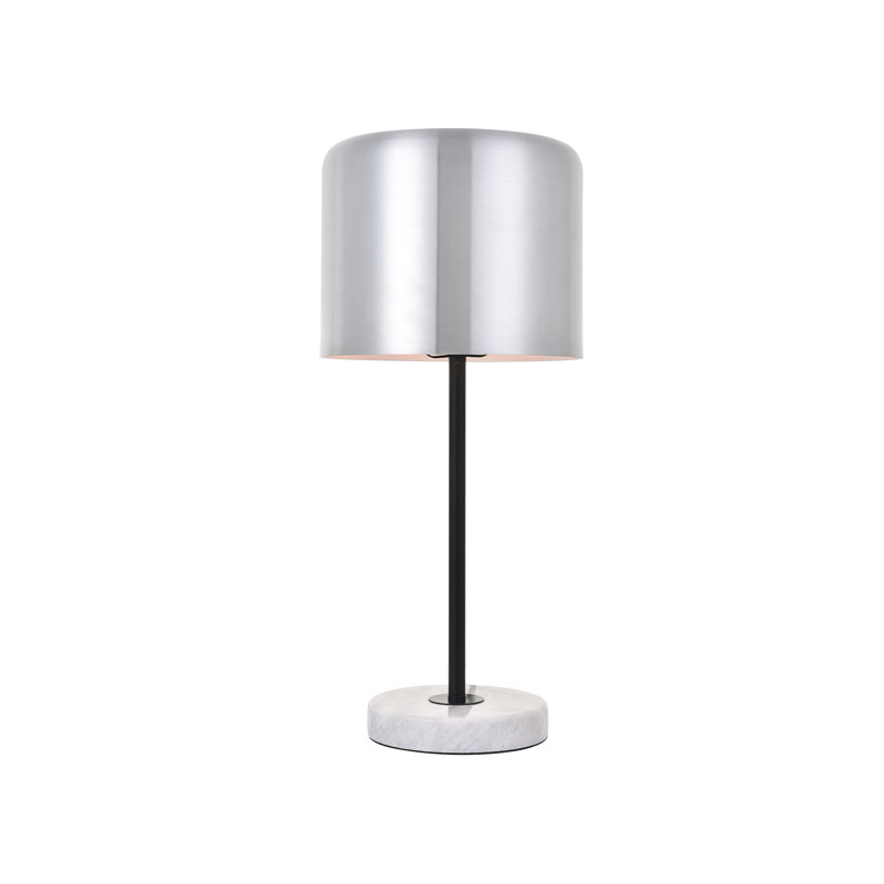 Goolsby Metal Lamp, Brushed Nickel, Black/White