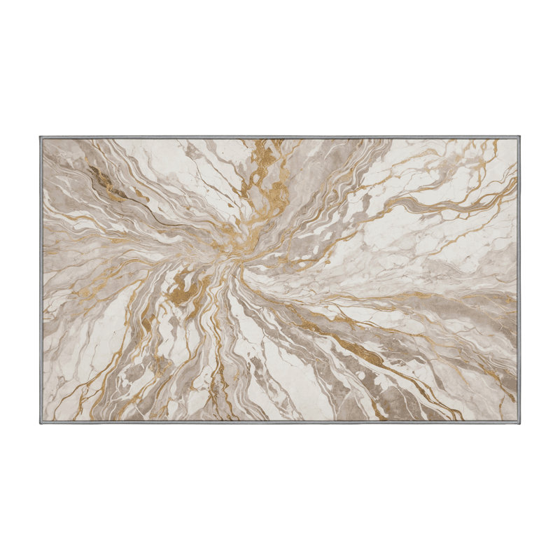 Machine Washable Gray Area Rug, Rectangle 8' x 10'
