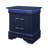 Blue Spacious Nightstand With Led - Transitional Look 2 Spacious, Solid &