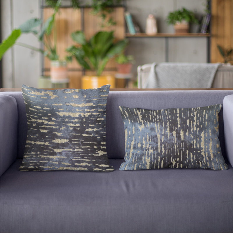 Indigo Rivulet Square Indoor/Outdoor Pillow Cover & Insert, 20" x 20"