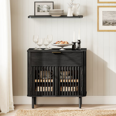 Buffet de 31,5 po de largeur avec rangement, 1 tiroir, 2 portes pour la salle à manger, cuisine
