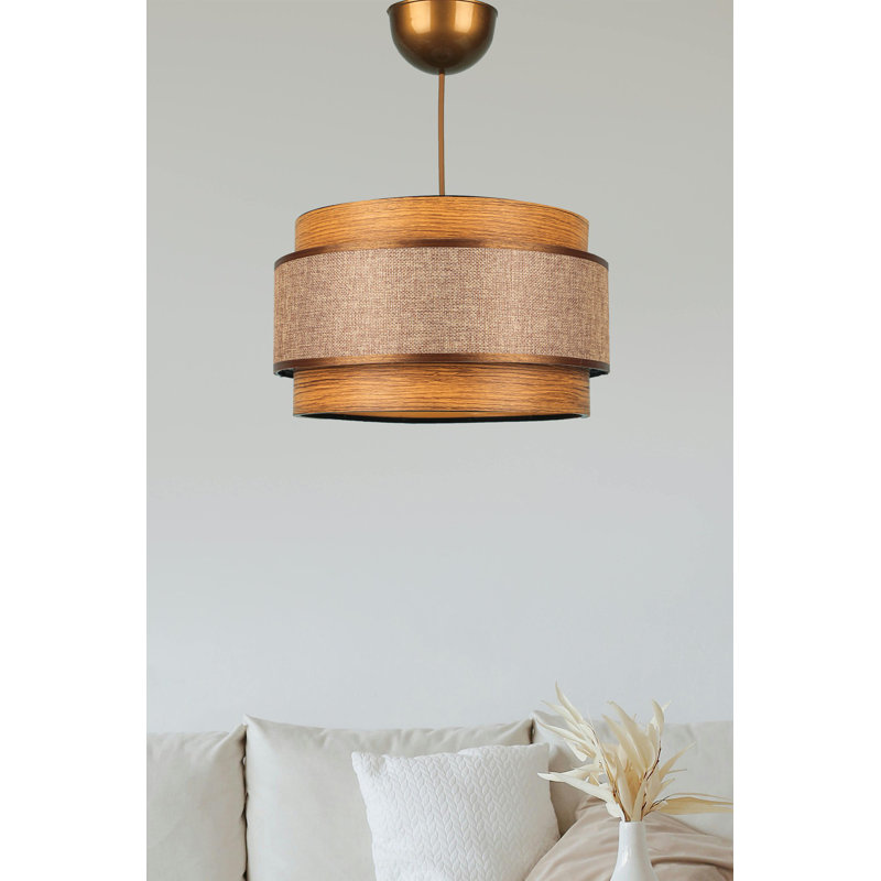 Elegant Adjustable Chandelier, Brown Plastic Body, 11.0 x 6.1 inches | Height: 6.9 - 15.7 inches | 1 x E27 Socket (Max 40W) | Stylish Lighting Fixture for Living Room & Dining Room, Modern Design, IP20 Rated