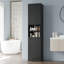 Armoire de salle de bain 67 po avec 2 portes, armoire de plancher autoportante étroite, unité de rangement mince avec tablettes réglables pour la salle de bain, le salon, le vestibule, la cuisine, noir-1574226156