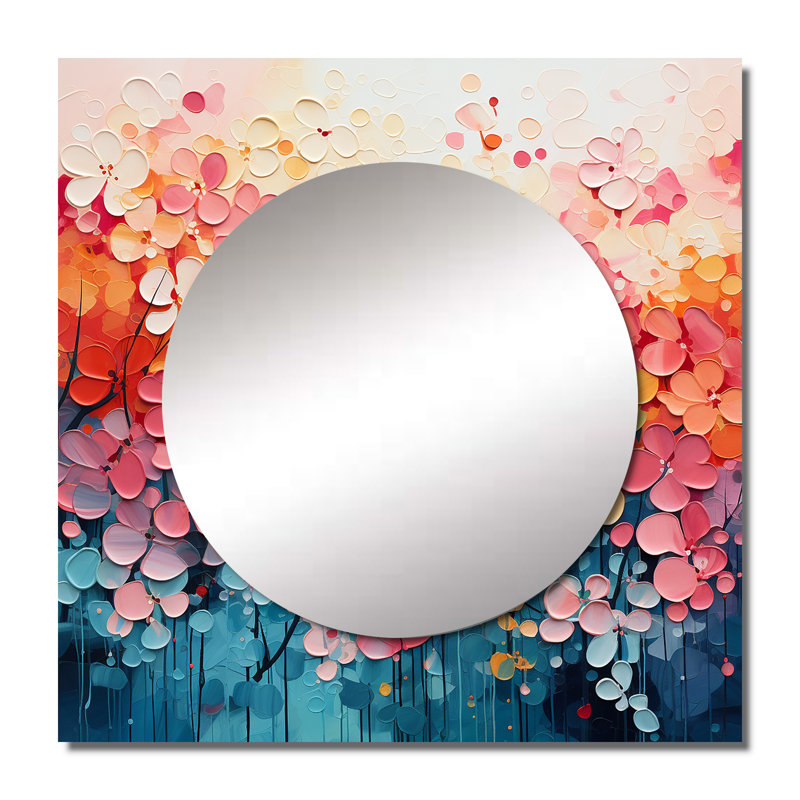 Dennen - "Abstract Collages", art mural miroir carré pour salle de bain, 23 po x 23 po