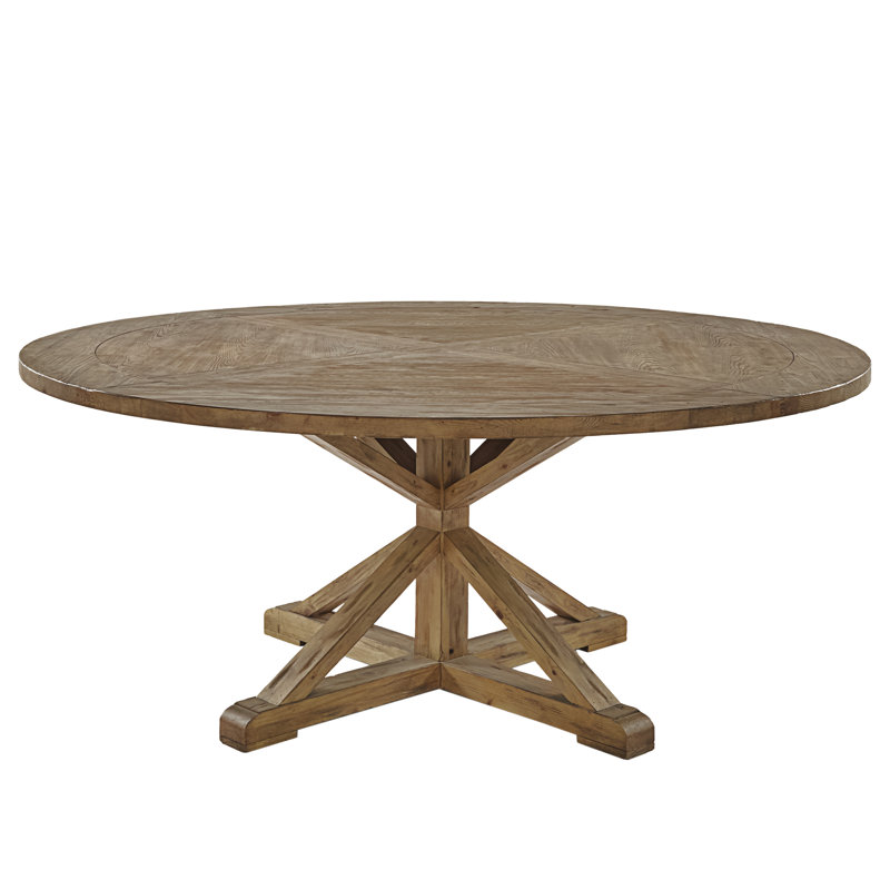 Table de salle à manger à piédestal Ashbaugh, L 72 po x l 72 po, Naturel