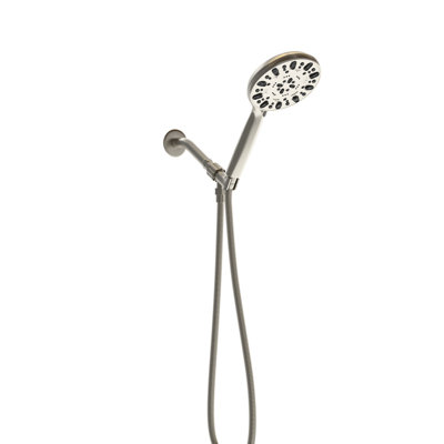 Douche à main réglable en nickel brossé - 7 modes pour le plaisir, tête de 4,7 po, tuyau en acier inoxydable de 59 po, support de bain personnalisable