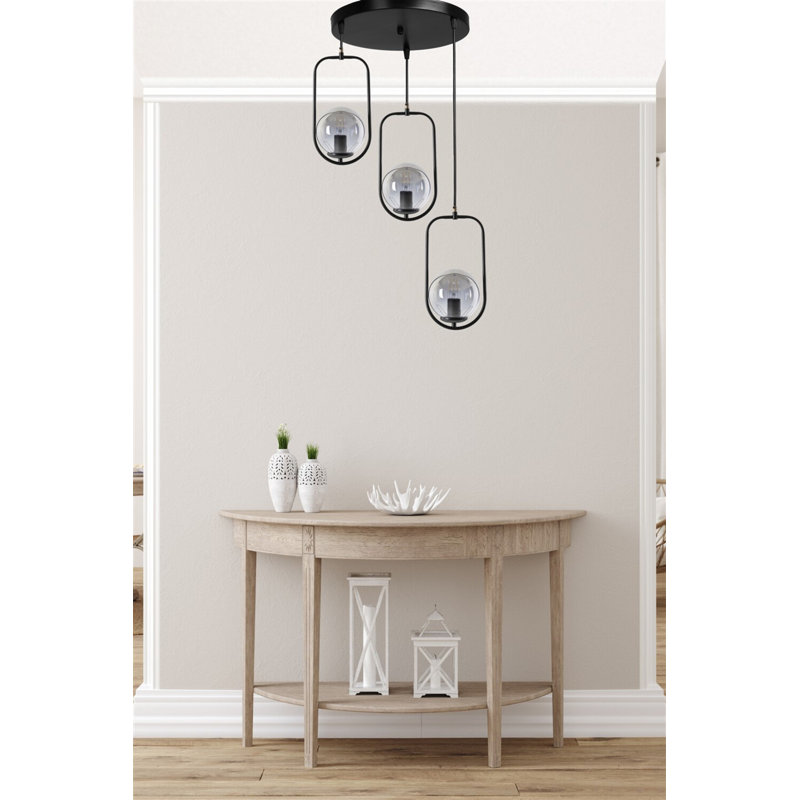 Lustre industriel scandinave, métal noir, 27,6 po x 11,8 po | Fabrication 100% métal, peinture séchée au four, revêtement en culot, douille E27 (40 W maximum) | Parfait pour les salons et salles à manger modernes, design élégant et durable