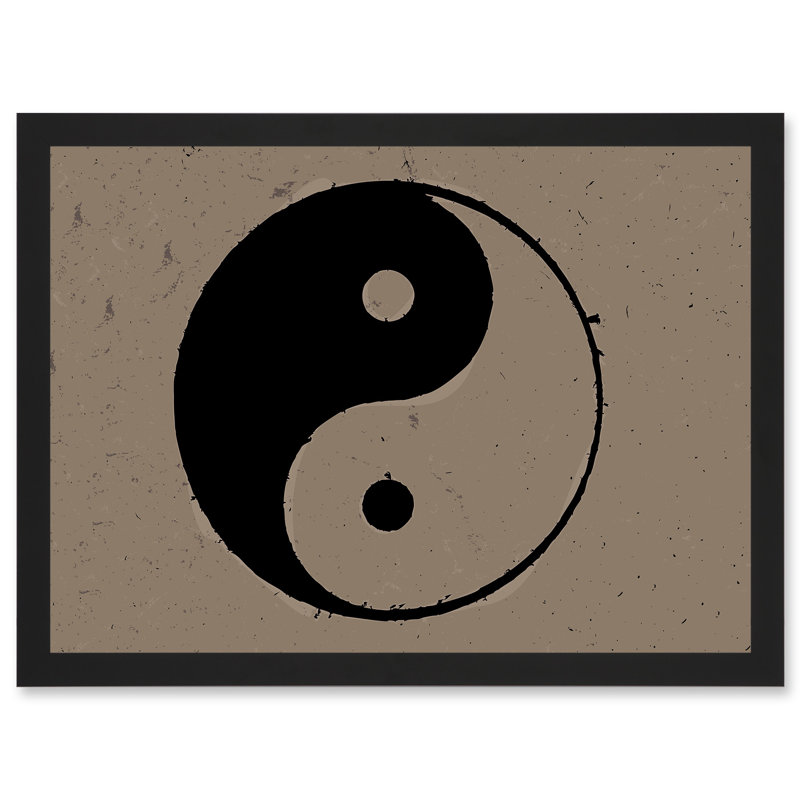 Taoist Philosophy Yin Yang Black White - Single Picture Frame Art Prints, 13''W x 17.9''H