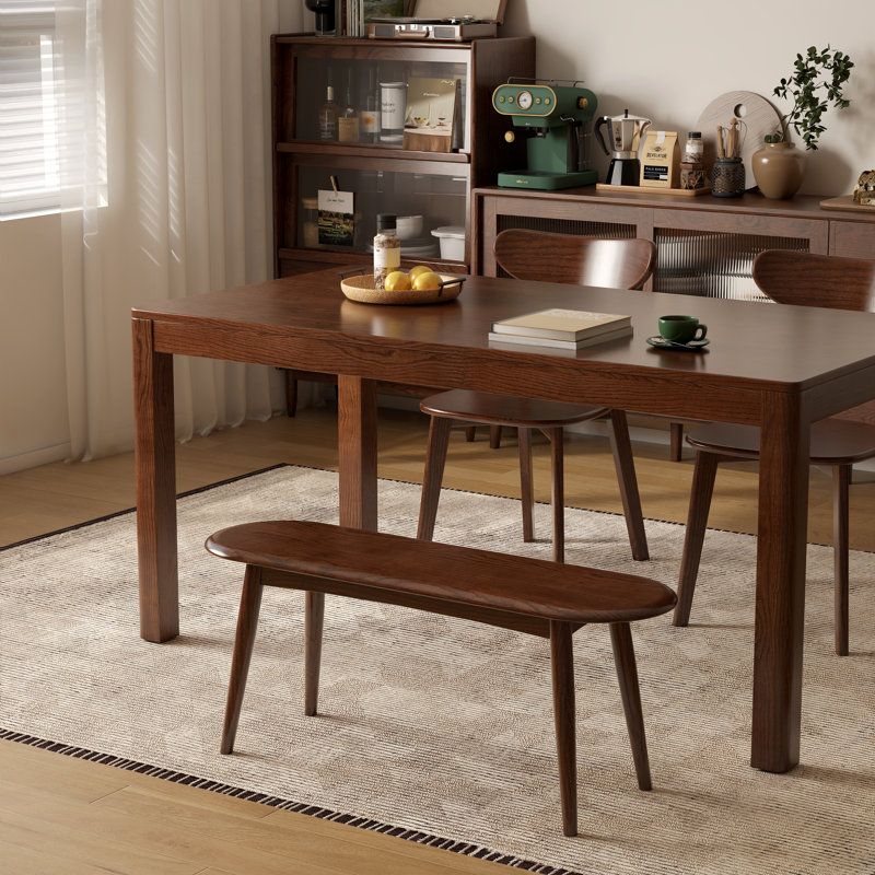Solid Wood Bench, Brown Oak