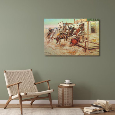 Red Barrel Studio® Russell, Charles Marion Gallery Wrapped Canvas Art Titled: In without Knocking 63903