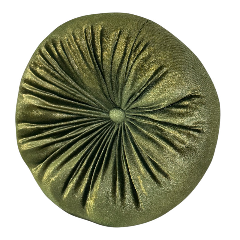 Coussin Therese, H 16 po x l 16 po, Or floral vert olive