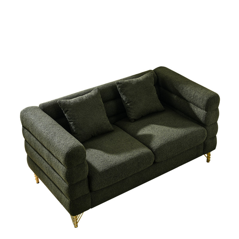 Canapé modulaire 2 places de 60 pouces - profond et relaxant avec coussins lombaires, attrait moderne et élégant, assise avec pieds, matériaux