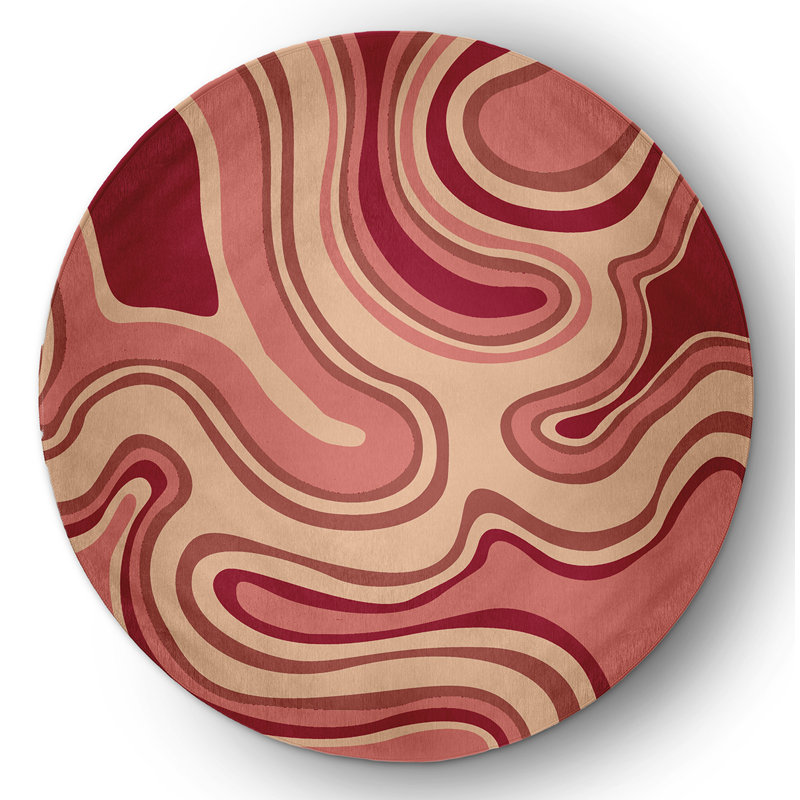 Chenille Abstract Indoor Rug, Round 5'