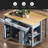 47 Inch Kitchen Island With Extendable Dining Table, Rubber Wood Veneer Kitchen Table With Internal Storage Rack, Power Outlet, Kitchen Island With Storage 2 Drawers 2 Cabinet-578524032