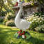 Statue d'oie à peindre soi-même (50 cm) - Sculpture de jardin extérieure en magnésie blanche vierge