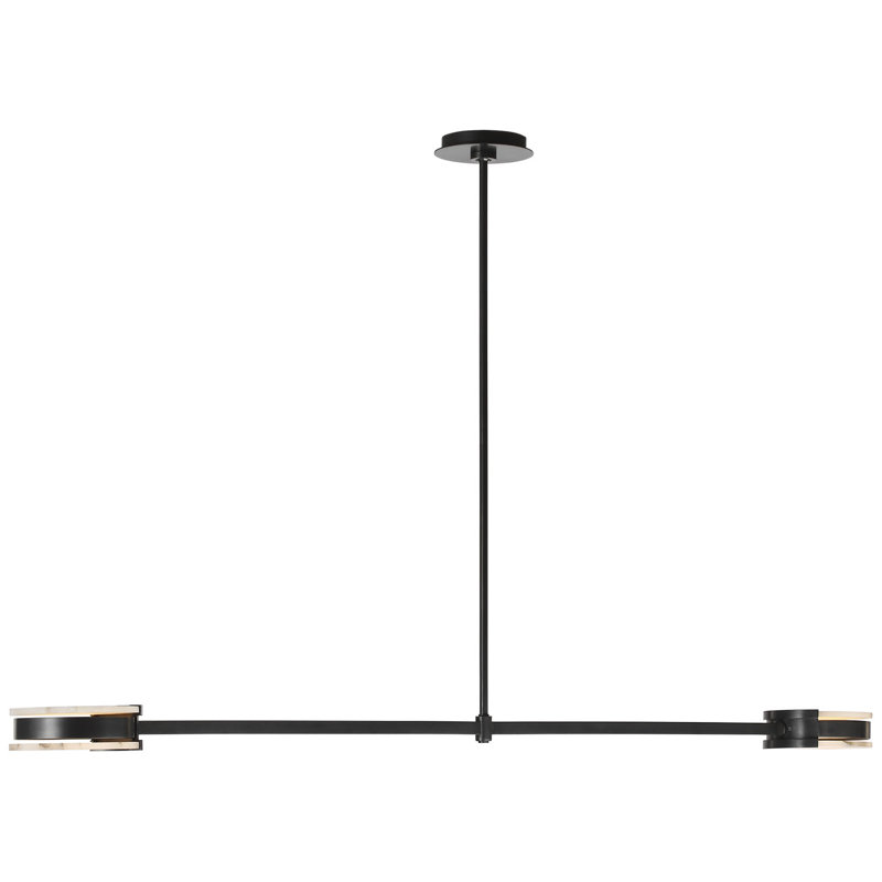 Kelly Wearstler Melange 63" Linear Pendant with Alabaster, Bronze