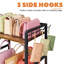 Organisateur de rangement pour sac à main pour femme, support de rangement pour sac à main à 3 niveaux et étagère à sac pour garde-robe, 12 crochets fixes et 3 crochets latéraux, sacs à main pour garder le sac visible, organisateur de sac à main et organisateur de sac pour divers sacs