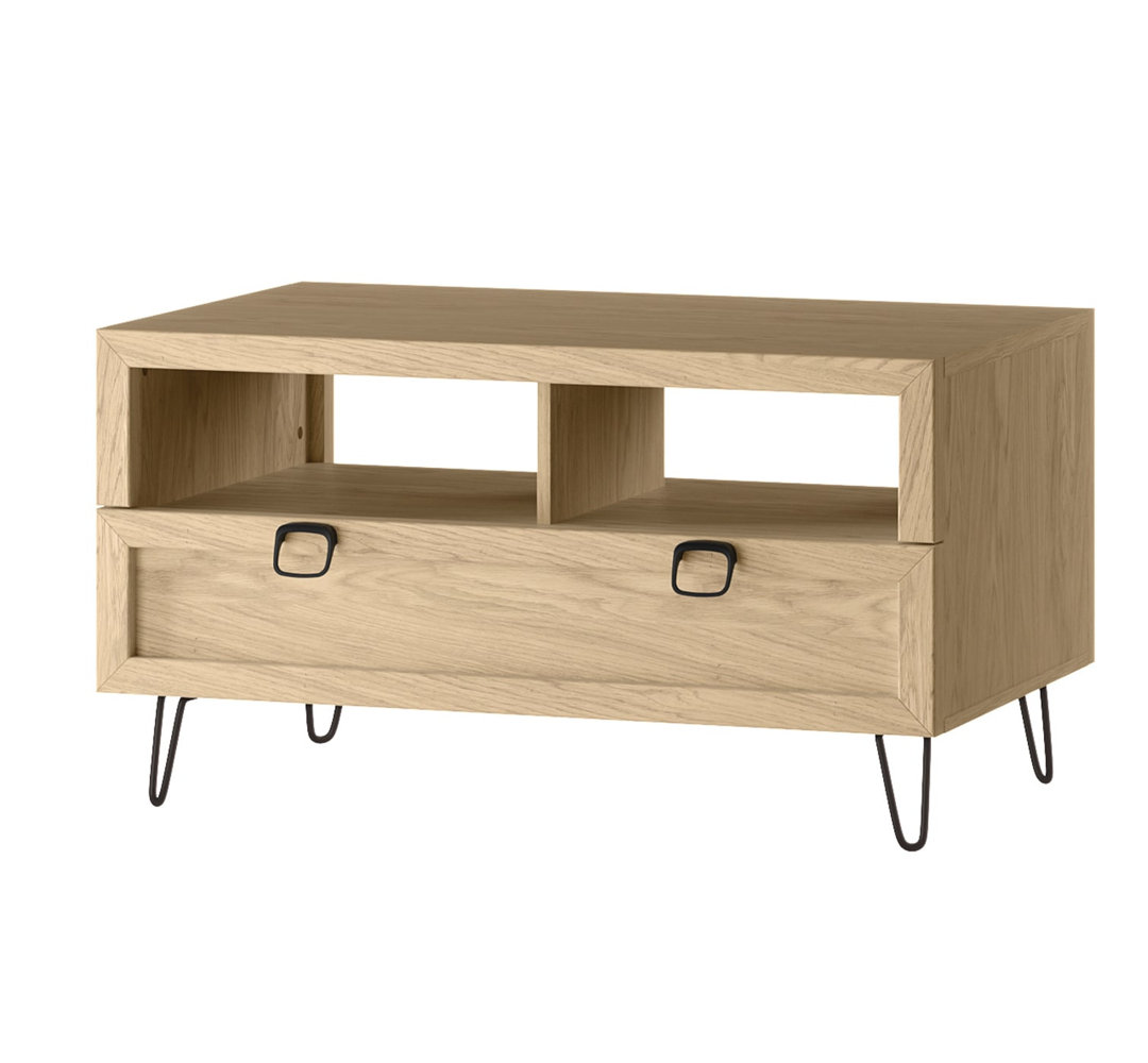 Dunn Manufactured + Solid Oak Wood 1-Drawer Coffee Table