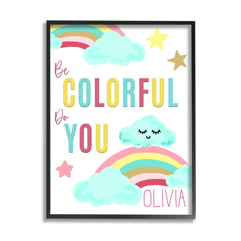 «Be Colorful Do cmw-130», art mural personnalisé, H 14 po x l 11 po, Giclée encadrée noir minuit, Oui