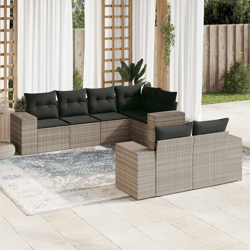  Garden Sofa Set Light Gray, Dark Gray