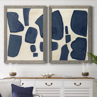 " Blue Pieces I " 2 - Pieces Painting Print