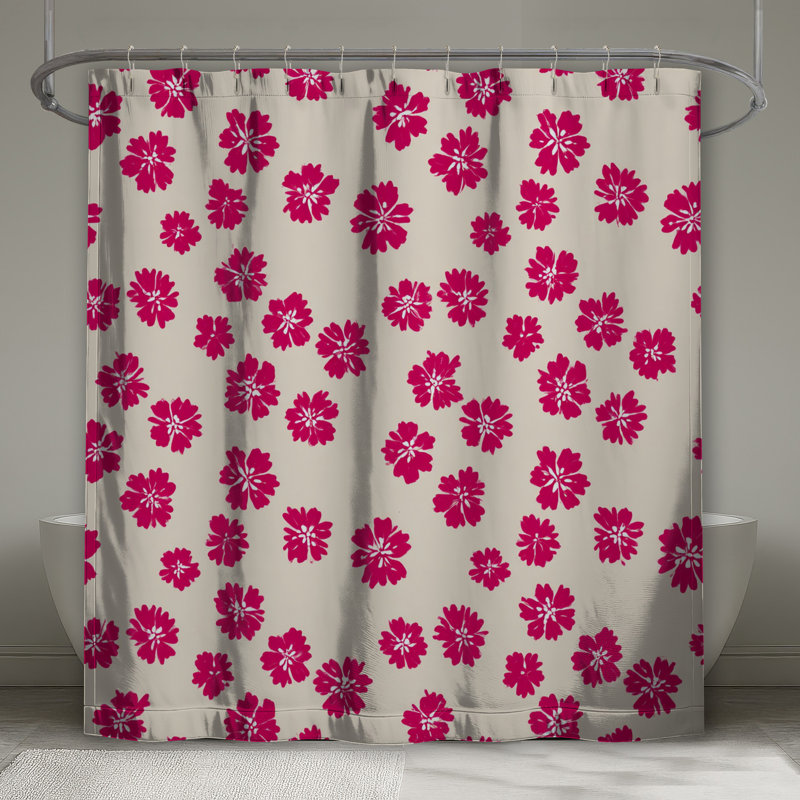 Rideau de douche floral - Motifs décoratifs de salle de bain Boho, 70in W x 84in H
