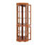 Vitrine d'angle avec 5 tablettes et système d'éclairage, chêne (ampoule E26 non incluse)-639601879-639601869