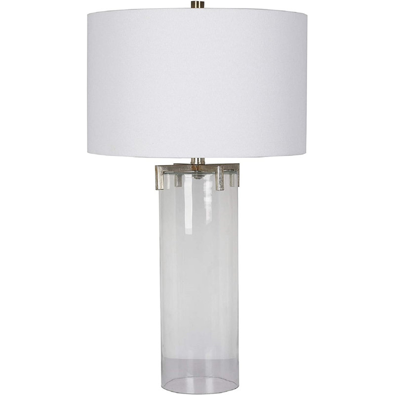 Transitional 1 Light Glass Base Table Lamp