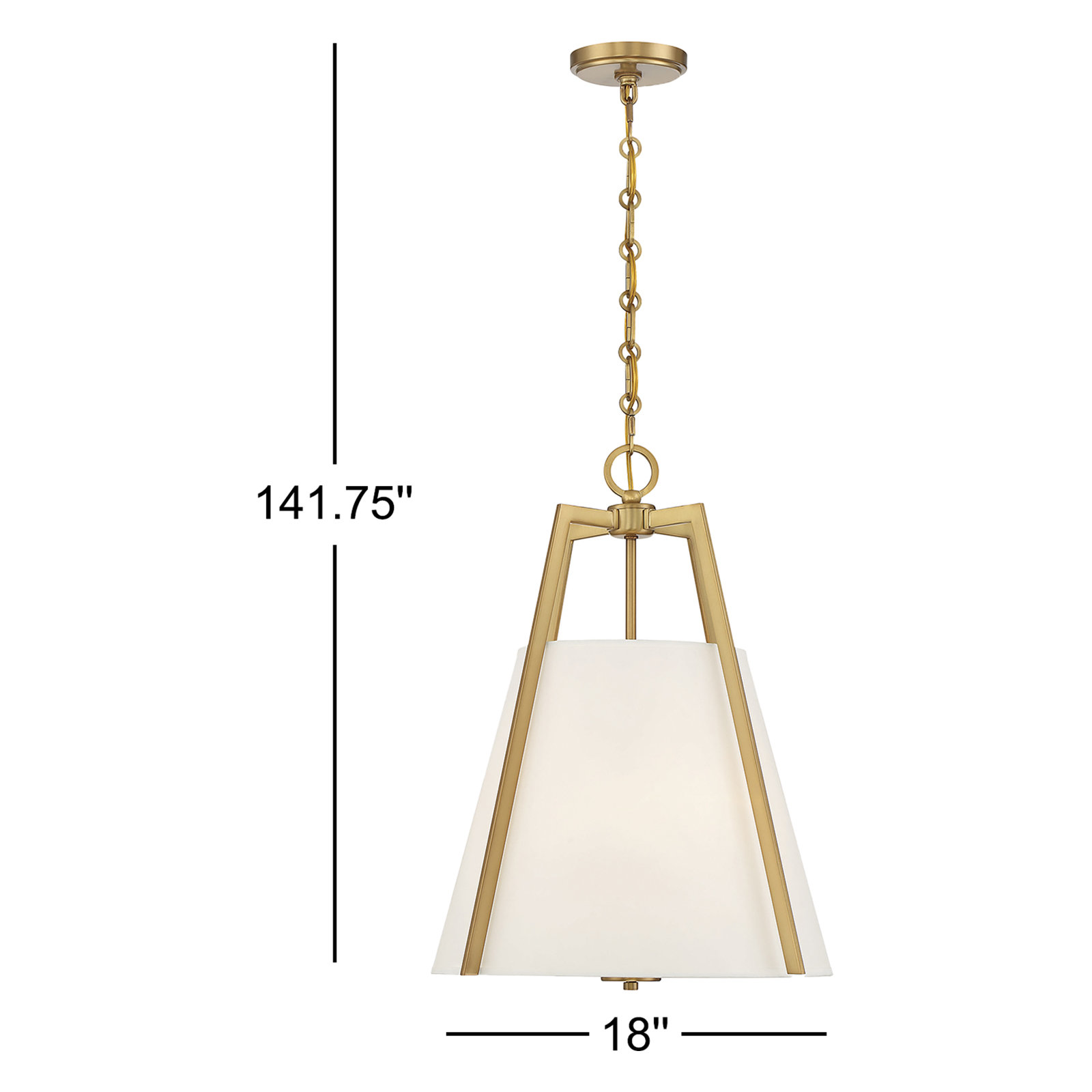 Joy 3 Light Dimmable Pendant, Brass