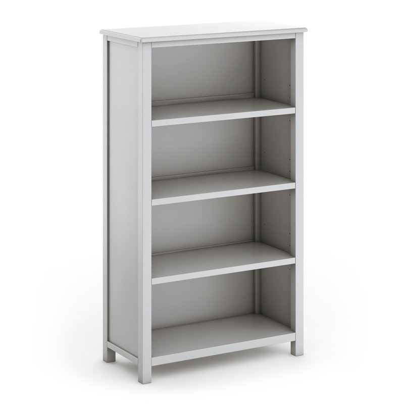 Gray Adjustable Kids' 4-Shelf Wooden Bookcase
