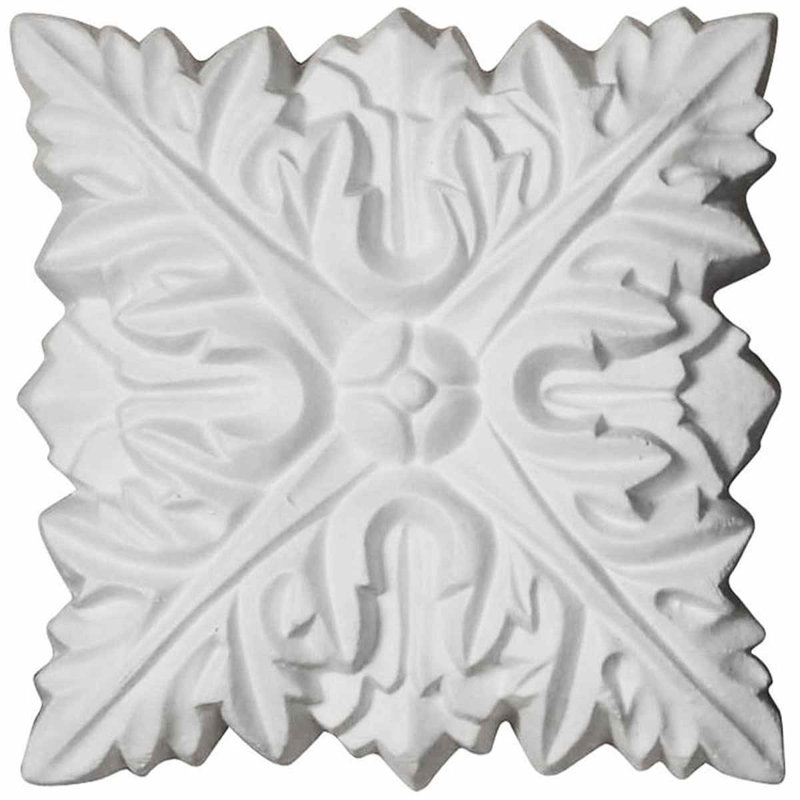 Rosette Attica l 3 5/8 po x H 3 5/8 po x P 3/4 po
