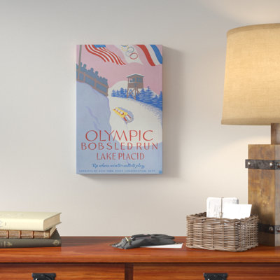 « olympique bobsled run », affiche rétro sur toile tendue