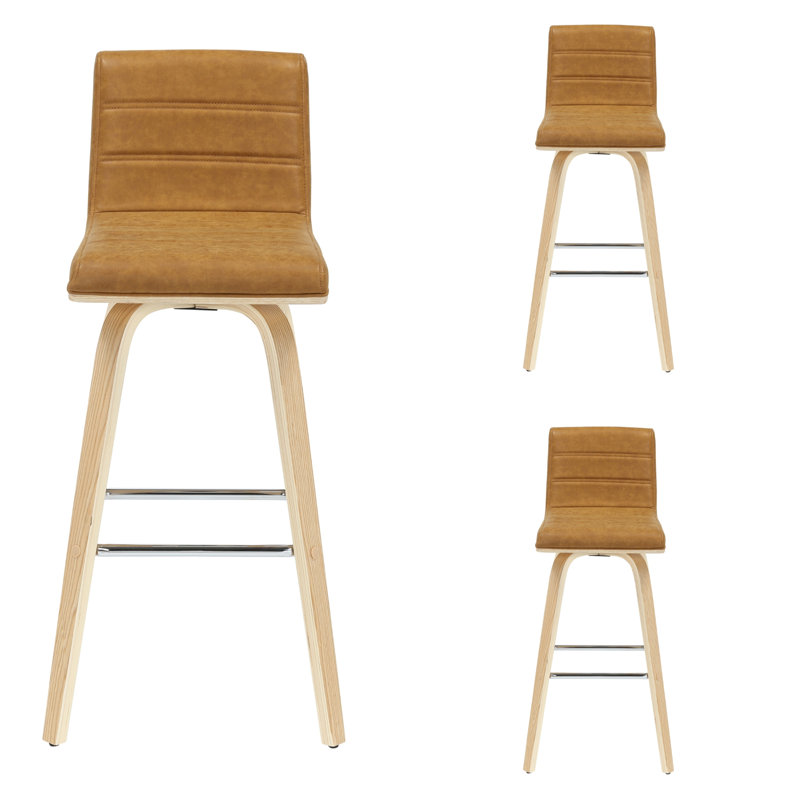 Werth 39,5 po Ensemble de 3 tabourets de bar à hauteur carrée H, Chameau, 39.5"