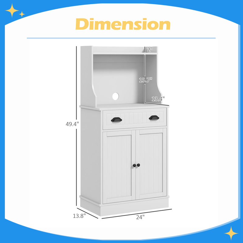 Armoire de rangement pour micro-ondes avec tiroir et tablette réglable, support de micro-ondes de cuisine avec rangement