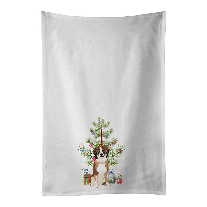 Ensemble de 2 serviettes de cuisine de Noël australiennes en forme de tricolore rouge no 1