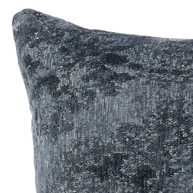 Dark Blue Abstract Cotton Blend Square Throw Pillow