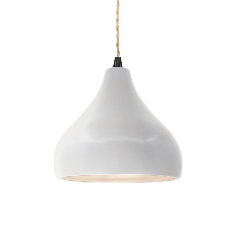 Luminaire suspendu à 1 lumière Meydan, H 7,25 po x l 8 po x P 8 po, Bisque, Noir mat